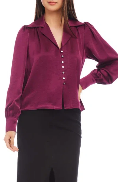 KAREN KANE KAREN KANE SATIN BUTTON-UP SHIRT
