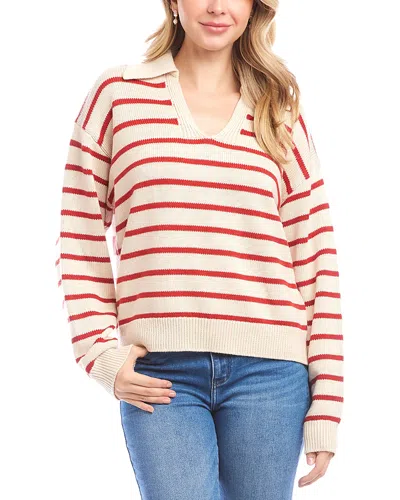 KAREN KANE STRIPE POLO SWEATER