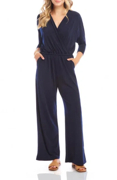 KAREN KANE KAREN KANE TRAVEL WIDE LEG JERSEY JUMPSUIT