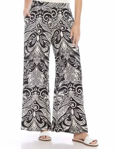 KAREN KANE WIDE LEG BLOOM PANTS IN BLACK/WHITE