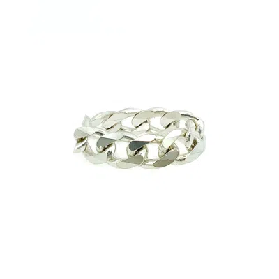 KAREN KRIEGEL WOMEN'S SILVER CURB CHAIN RING - MEDIUM