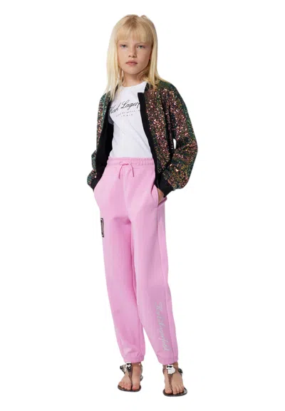 KARL LAGERFELD BOMBER BAMBINA KARL LAGERFELD WITH EMBROIDERED SEQUINS