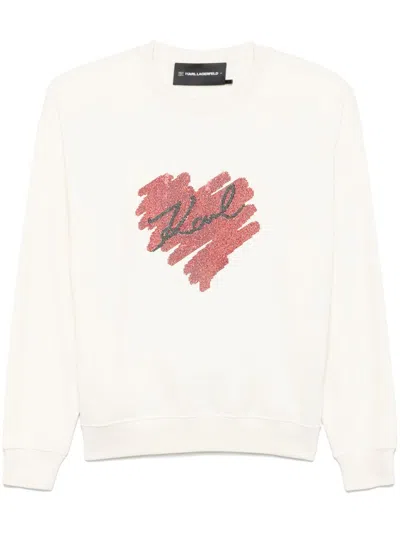 KARL LAGERFELD CRYSTAL-LOGO SWEATSHIRT