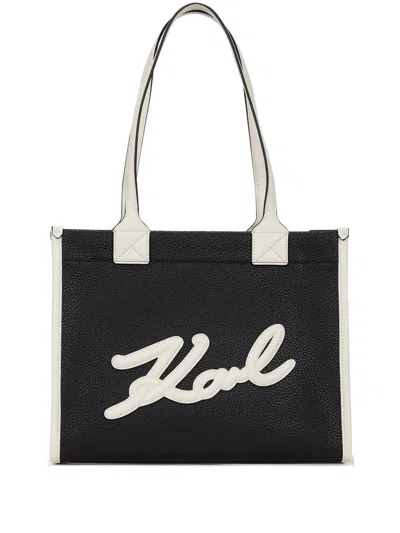 KARL LAGERFELD K/SKUARE TEXTURED TOTE BAG