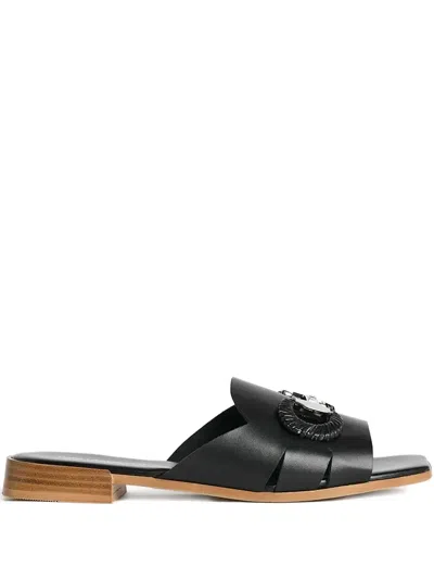 KARL LAGERFELD LEATHER SLIDES