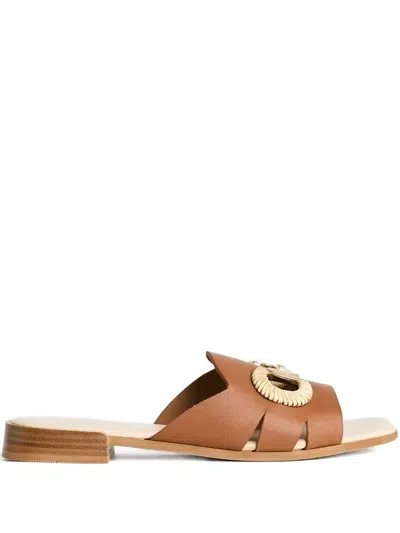 KARL LAGERFELD LEATHER SLIDES