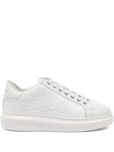 KARL LAGERFELD LOGO-EMBROIDERED SNEAKERS