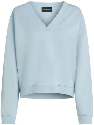 KARL LAGERFELD LOGO-EMBROIDERED SWEATSHIRT