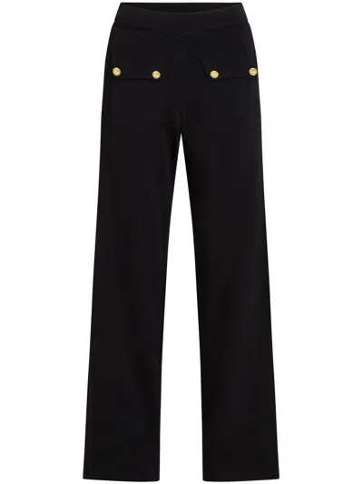 KARL LAGERFELD LOGO-ENGRAVED BUTTON TROUSERS