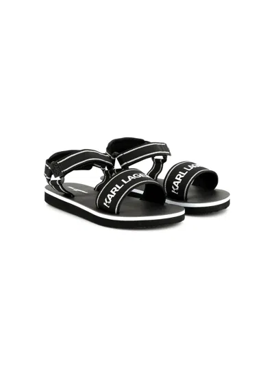 KARL LAGERFELD LOGO-PRINT SANDALS