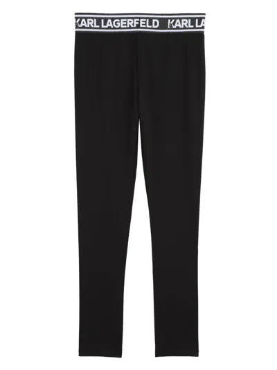 KARL LAGERFELD LOGO-WAISTBAND LEGGINGS
