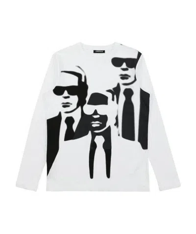 KARL LAGERFELD LONG-SLEEVED PRINTED T-SHIRT