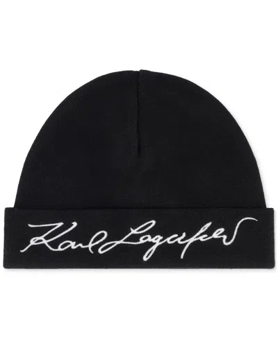 KARL LAGERFELD MEN'S LOGO BEANIE