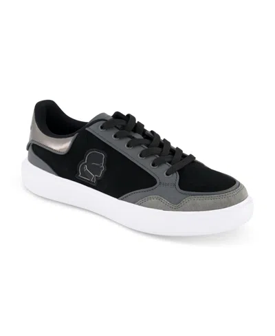 KARL LAGERFELD MEN'S SIDE PATCH COURT LACE UP SNEAKERS