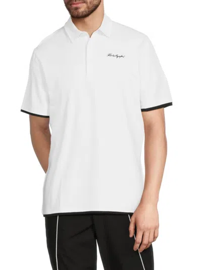 KARL LAGERFELD MEN'S STRETCH PIMA COTTON TIPPED POLO SHIRT
