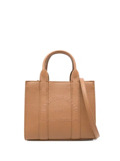 KARL LAGERFELD MINI LOGO-EMBOSSED TOTE BAG