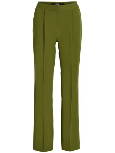 KARL LAGERFELD PLEATED-EDGE TAILORED TROUSERS