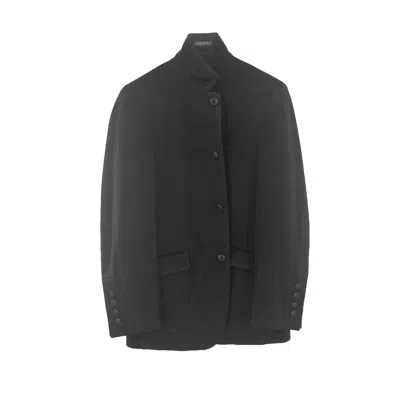 KARL LAGERFELD SINGLE-BREASTED STAND-NECK CASUAL COAT
