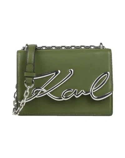 KARL LAGERFELD KARL LAGERFELD WOMAN CROSS-BODY BAG MILITARY GREEN SIZE - COW LEATHER