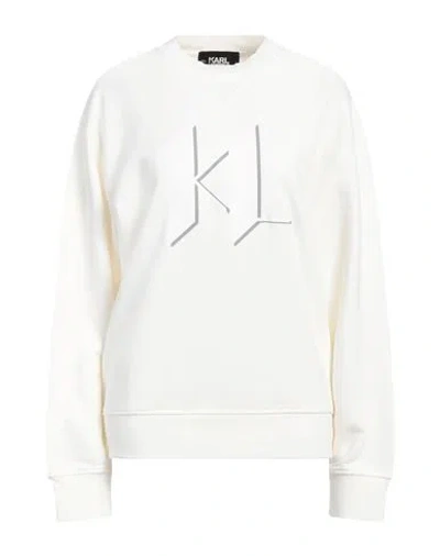KARL LAGERFELD KARL LAGERFELD WOMAN SWEATSHIRT OFF WHITE SIZE L ORGANIC COTTON, RECYCLED PES