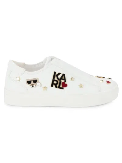 KARL LAGERFELD WOMEN'S CAITIE LOGO GRAPHIC SLIP ON SNEAKERS