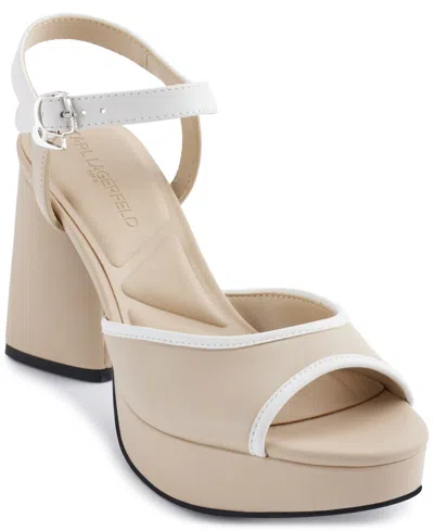 KARL LAGERFELD WOMEN'S HALLET PLATFORM ANKLE STRAP DRESS SANDALS