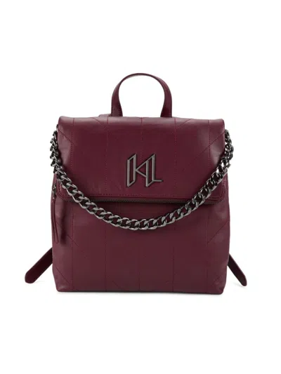 KARL LAGERFELD WOMEN'S LAVANDE LOGO LEATHER BACKPACK