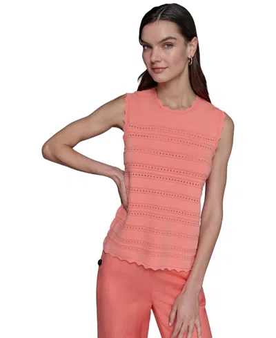 KARL LAGERFELD WOMEN'S SCALLOPED-TRIM SWEATER