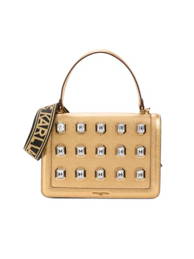 KARL LAGERFELD WOMEN'S SIMONE EMBELLISHED LEATHER SATCHEL