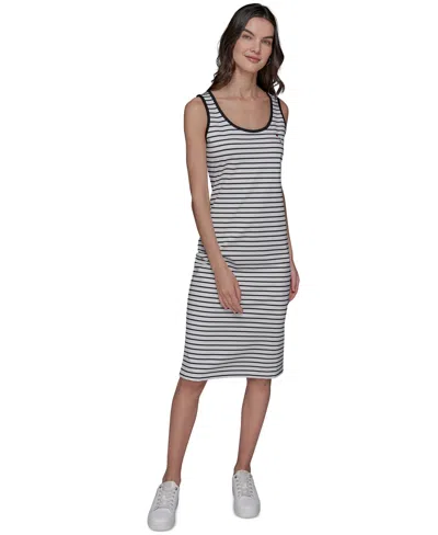 KARL LAGERFELD WOMEN'S STRIPED MIDI DRESS
