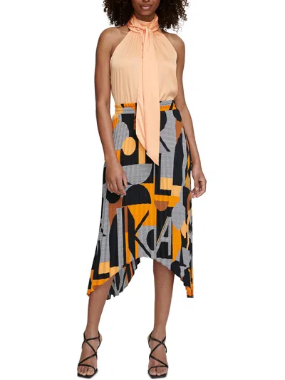 KARL LAGERFELD WOMENS MOCK-NECK SLEEVELESS BLOUSE