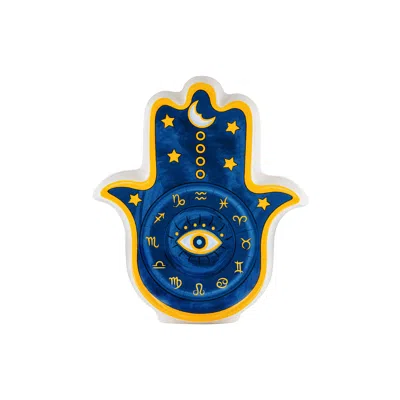 KARMA AND LUCK BLUE / WHITE / NEUTRALS COSMIC ENERGY - ZODIAC HAMSA STATUE