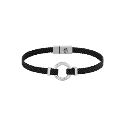KARMA AND LUCK MEN'S BLACK / SILVER SACRED ABUNDANCE MEN’S BLACK STRING BRACELET