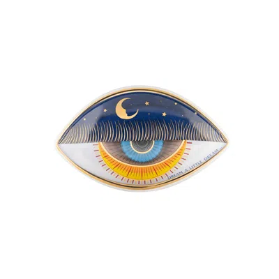KARMA AND LUCK WHITE / BLUE / NEUTRALS NOCTURNAL PEACE - EVIL EYE CERAMIC WALL BLESSING