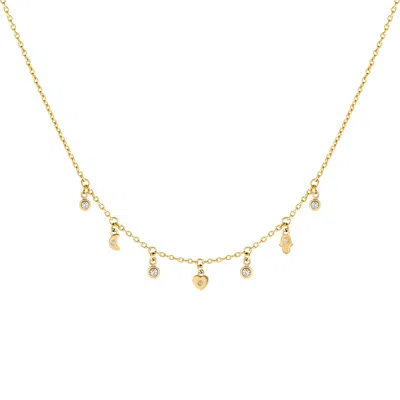 KARMA AND LUCK WOMEN'S GRACEFUL ABUNDANCE GOLD CHARM NECKLACE