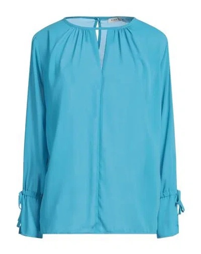 KARTIKA KARTIKA WOMAN TOP AZURE SIZE 8 POLYESTER