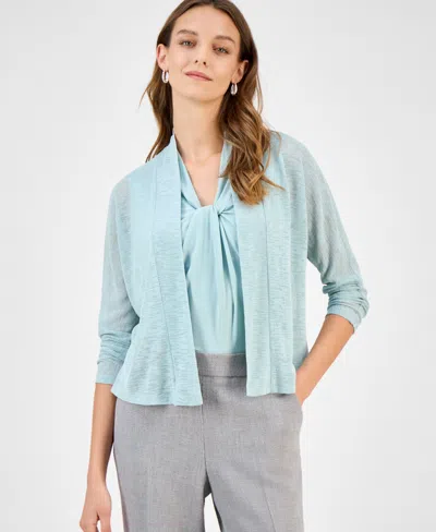 KASPER WOMEN'S LONG SLEEVE SHEER CARDIGAN