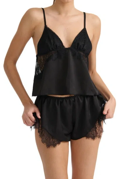 KAT THE LABEL KAT THE LABEL DARCY LACE TRIM SATIN TAP SHORTS