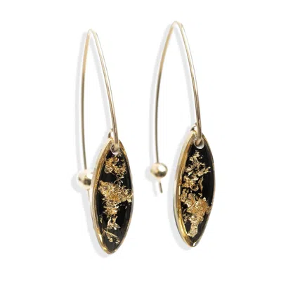 KATE KOEL WOMEN'S BLACK / GOLD BLACK GOLD DROP EARRINGS