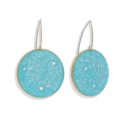 KATE KOEL WOMEN'S BLUE DANGLING CIRCLE EARRINGS