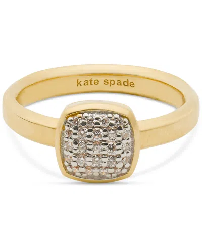KATE SPADE 23K GOLD-PLATED STERLING SILVER LAB-GROWN DIAMOND ACCENT RING