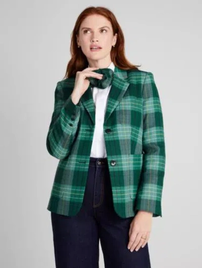 KATE SPADE KATE SPADE GREENHOUSE PLAID BLAZER, WOMENS SIZE 6, NWTS