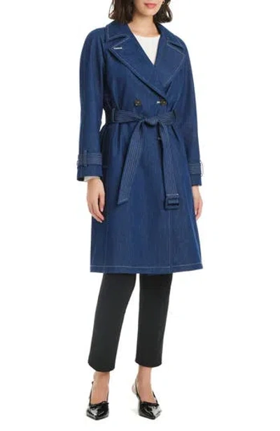 KATE SPADE KATE SPADE NEW YORK DOUBLE BREASTED LONGLINE DENIM TRENCH COAT