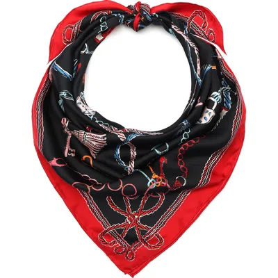 KATE SPADE KATE SPADE NEW YORK LOCK AND KEY SILK SQUARE SCARF