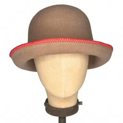 KATHY JEANNE MILLINERY WOMEN'S WOOL STITCH 6-WAY CLOCHE HAT IN BROWN