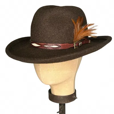 KATHY JEANNE MILLINERY WOMEN'S WOOL WESTERN RANGER COWBOY HAT IN BROWN