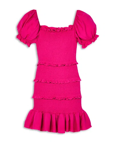 KATIEJNYC KATIEJNYC GIRLS' LAILA PUFF SLEEVE TIERED SMOCKED DRESS - BIG KID