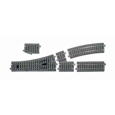 KATO HO SCALE RIGHT TURNOUT WITH 550 MM RADIUS CURVE