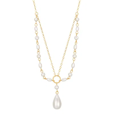 KATY FAYE WOMEN'S GOLD / WHITE AURELIA PEARL NECKLACE