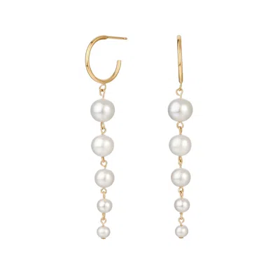 KATY FAYE WOMEN'S GOLD / WHITE CATHERINE PEARL EARRINGS